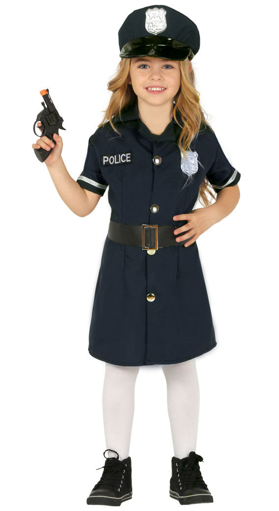 Girls Policewoman Cop Uniform Police Officer Fancy Dress Book Day Costume