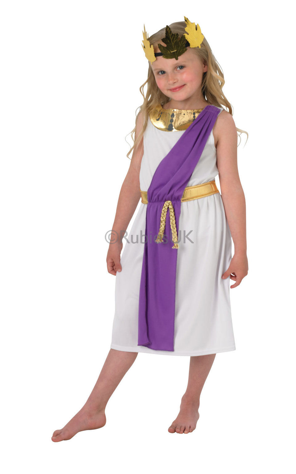 Girls Roman Tunic Ancient Grecian Costume + Wreath