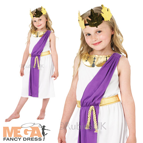 Girls Roman Tunic Ancient Grecian Costume + Wreath