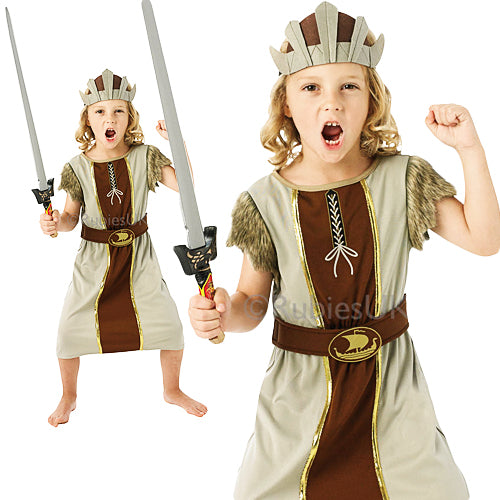 Boys Viking Warrior Saxon World Book Day Fancy Dress Costume with Hat