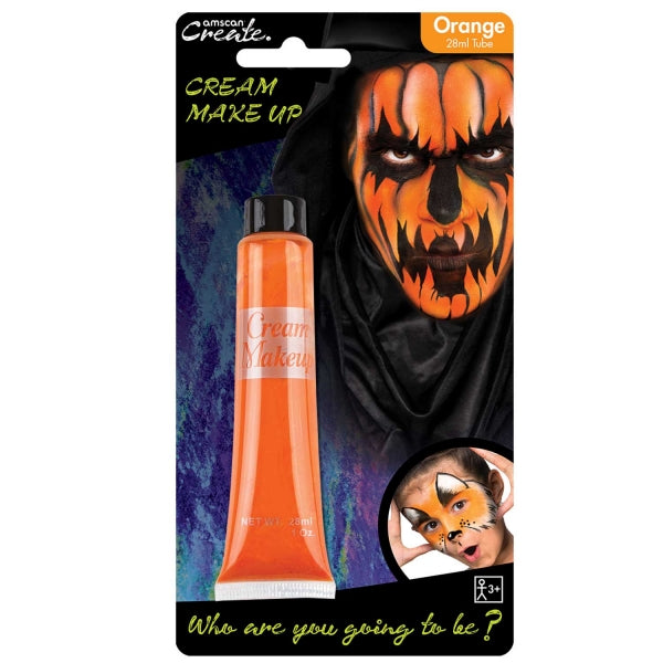 Halloween Pumpkin Orange Cream Makeup Costume Face Paint for Kids and Adults