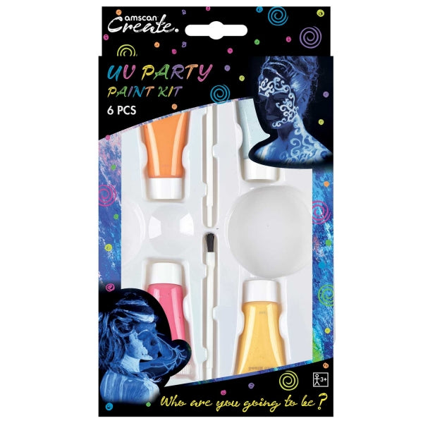UV Party Face Paint Kit Birthday Kids Adults Make Up
