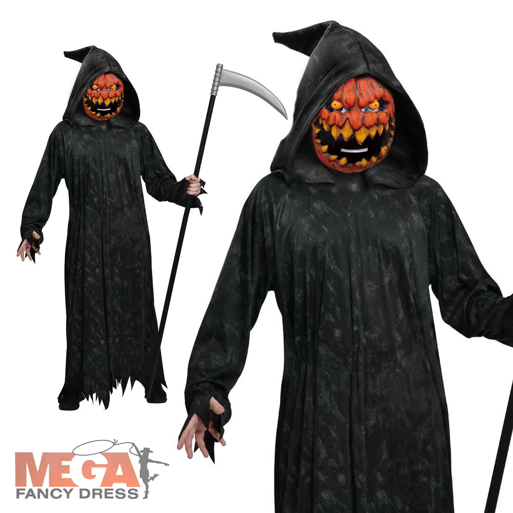 Pumpkin Grim Reaper Mens Halloween Costume