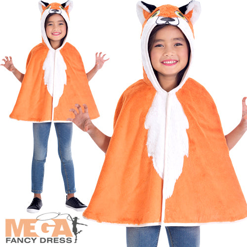 Kids Fox Cape Fantastic World Book Day Animal Fancy Dress Costume