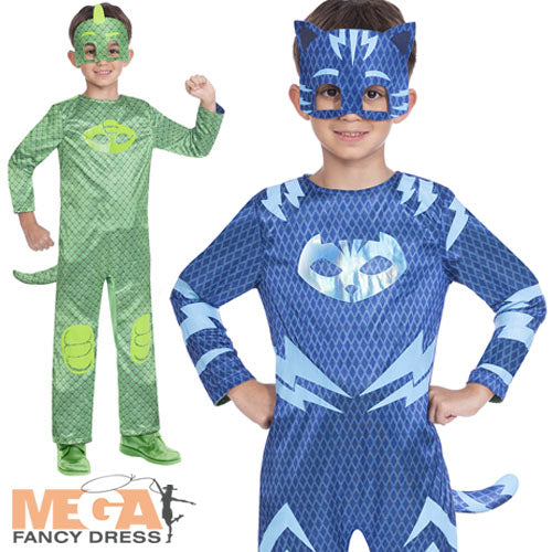Reversible Catboy/Gekko Kids Superhero Costume