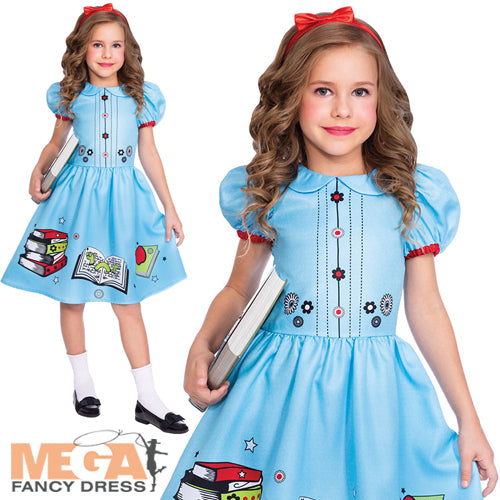 Clever Little Book Worm Girls Educational Fancy Dress