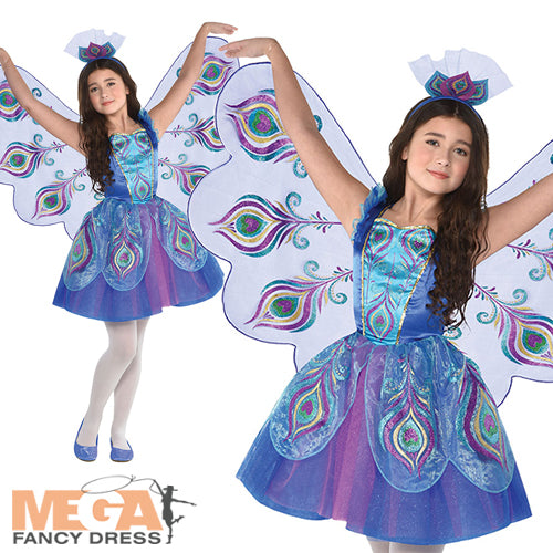 Girls Pretty Peacock Bird World Book Day Costume