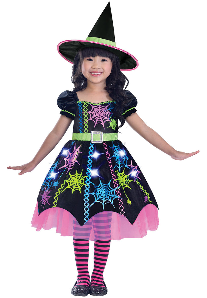 Girls Spooky Spider Web Witch Halloween Costume