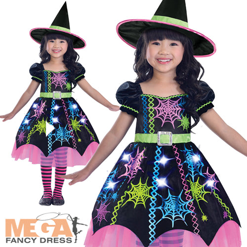 Girls Spooky Spider Web Witch Halloween Costume