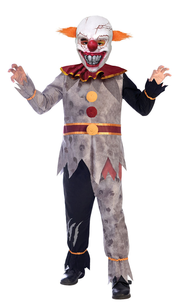 Boys Evil Clown Creepy Circus Horror Fancy Dress Halloween Costume
