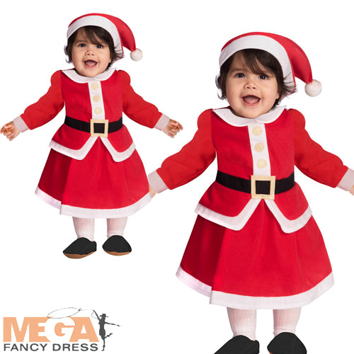 Baby Girls Little Miss Santa Christmas Costume