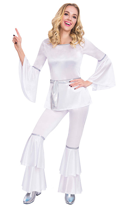 Ladies 70s Dancing Diva 1970s Disco Queen Icon Costume