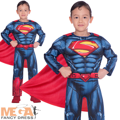 Boys DC Comic Book Classic Superman Superhero Fancy Dress Costume