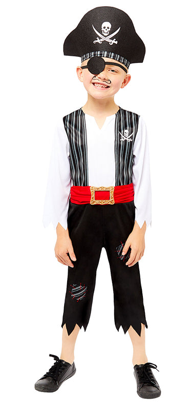 Boys Deckhand Shipmate Caribbean Pirate Buccaneer Fancy Dress Book Costume