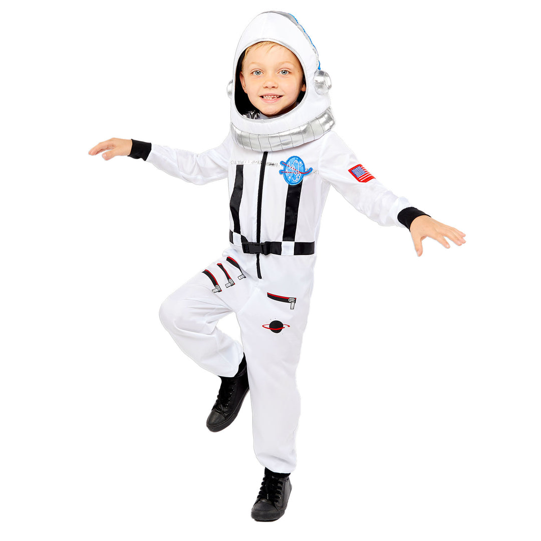 Kids White Space Suit Astronaut Uniform Spaceman Costume