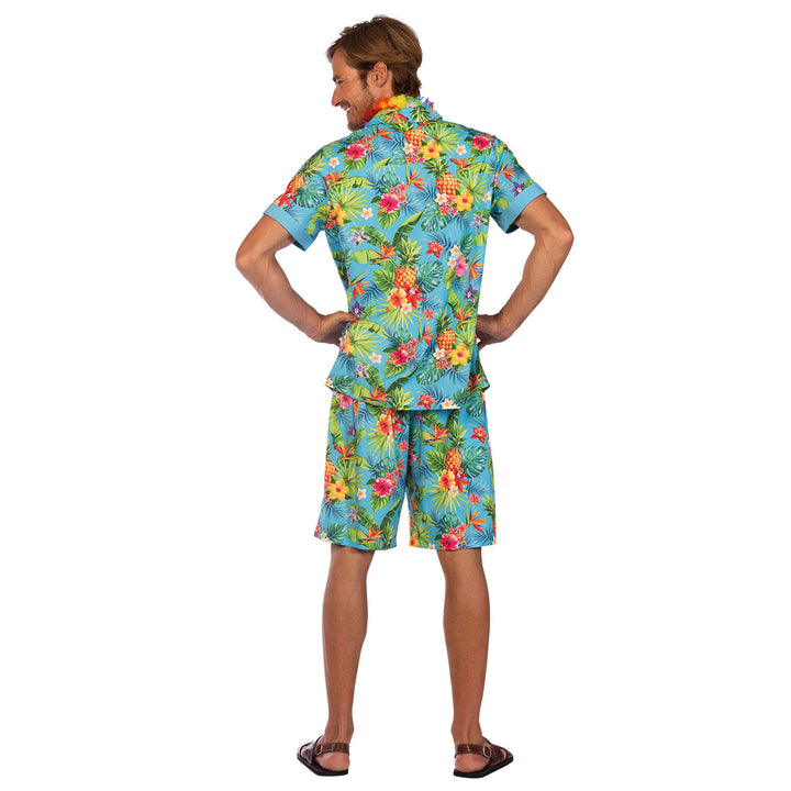 Mens Blue Hawaiian Tropical Shirt Costume