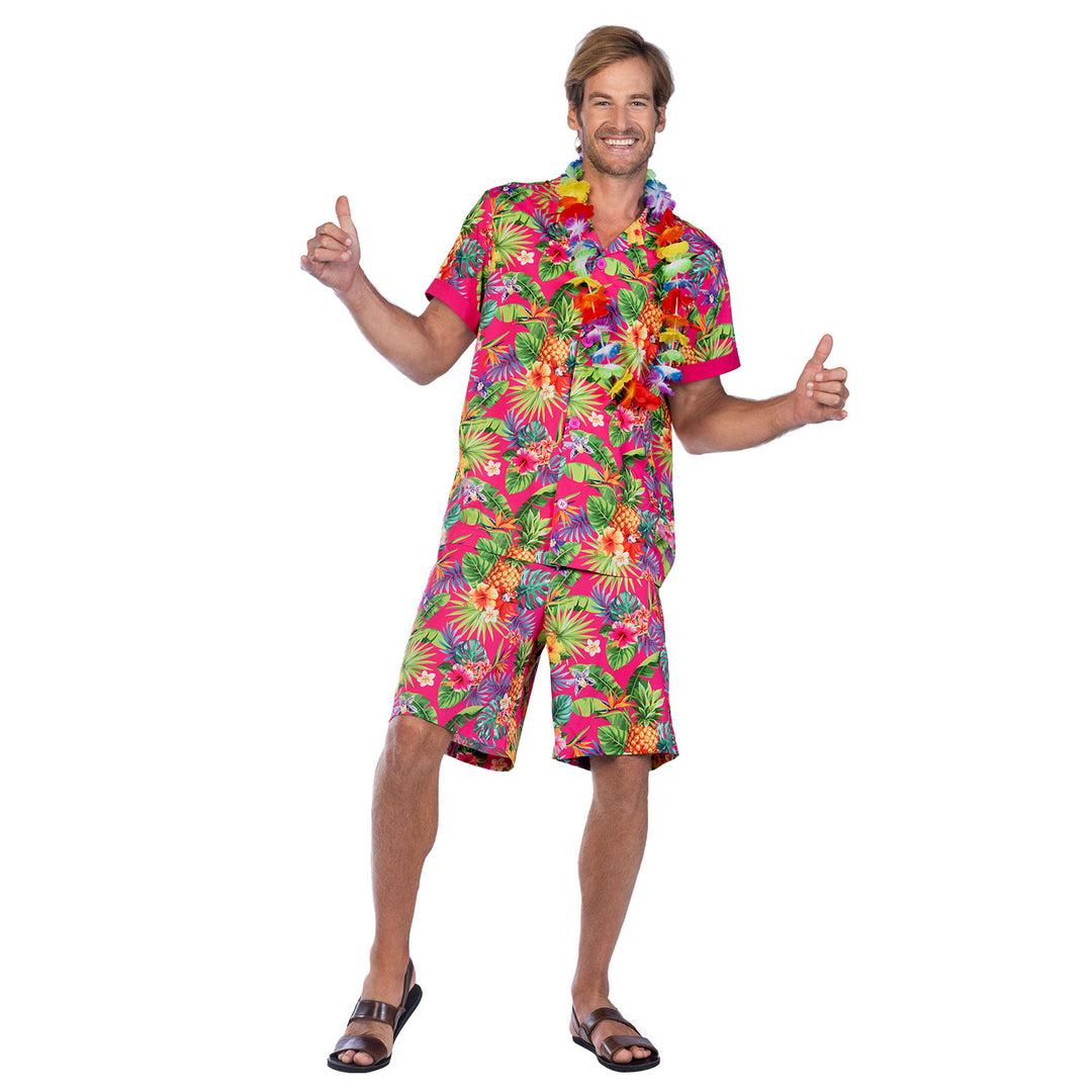 Mens Pink Hawaiian Tropical Shirt Costume