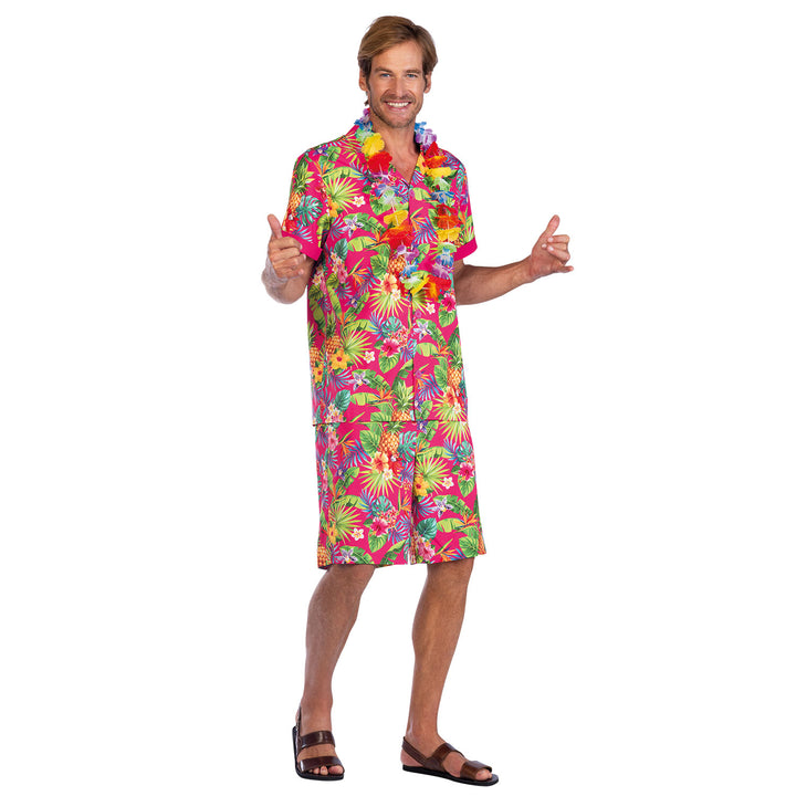 Mens Pink Hawaiian Tropical Shirt Costume