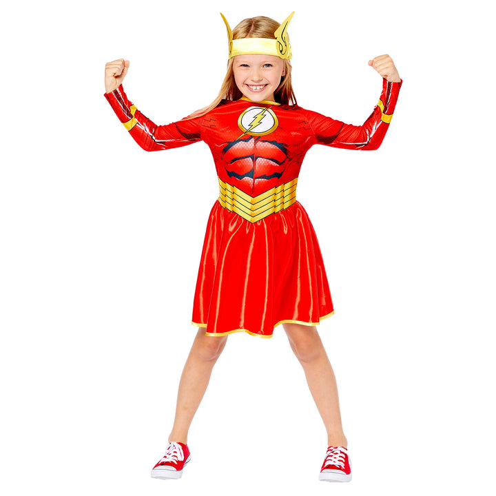 Girls The Flash Sustainable Fancy Dress Comic Book Superhero Costume