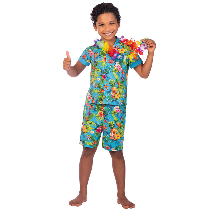 Boys Blue Hawaii Hula Hawaiian Set Costume