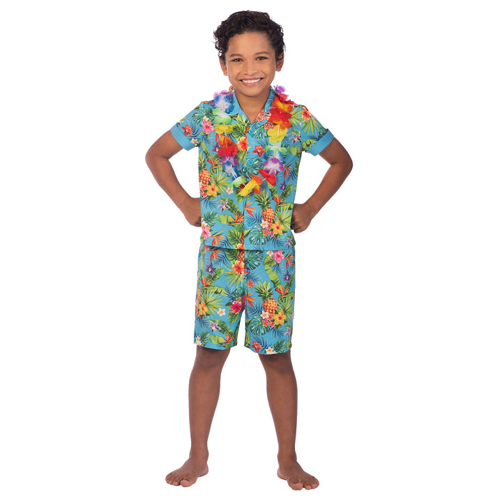 Boys Blue Hawaii Hula Hawaiian Set Costume