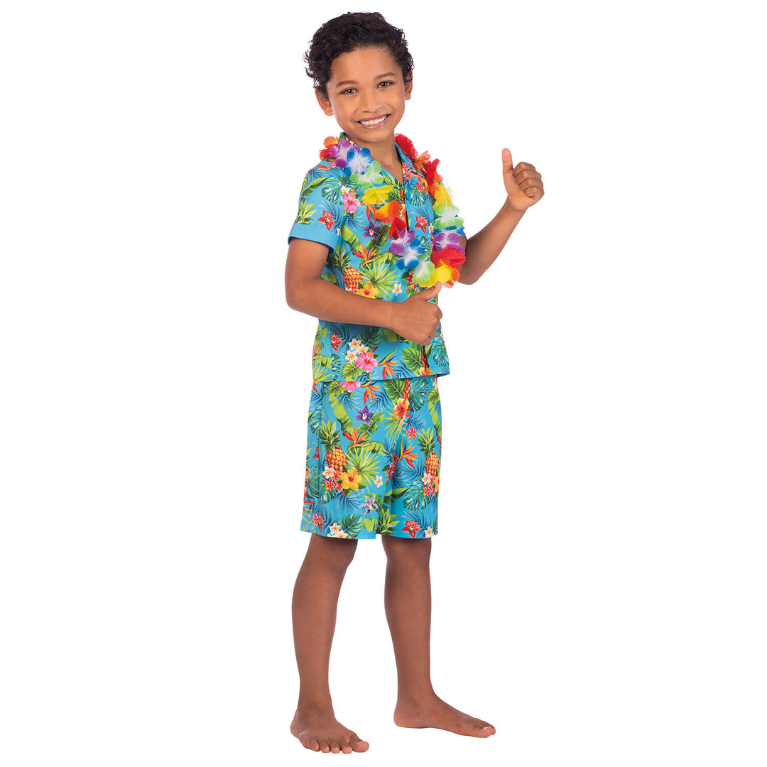 Boys Blue Hawaii Hula Hawaiian Set Costume