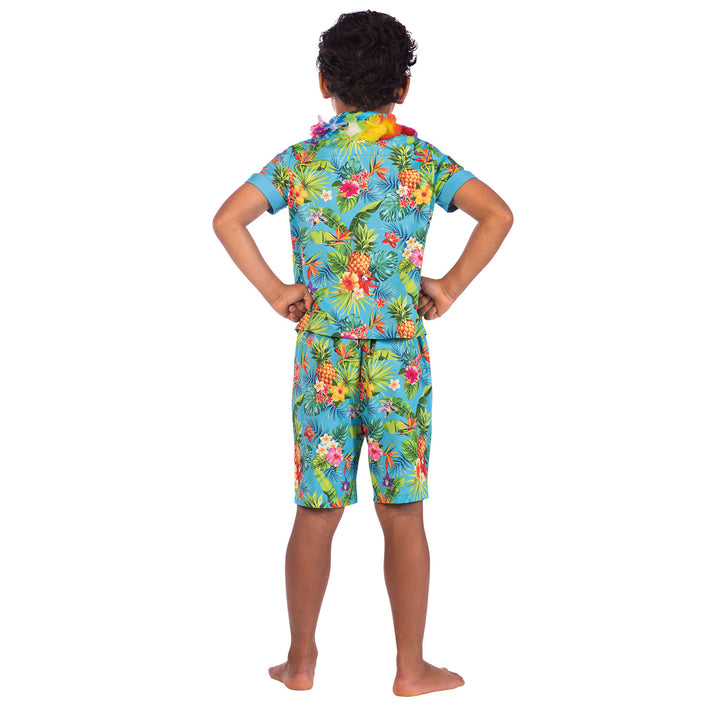 Boys Blue Hawaii Hula Hawaiian Set Costume