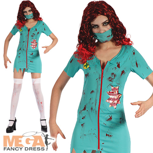 Zombie Surgeon Ladies Costume Spooky Medical Outfit
