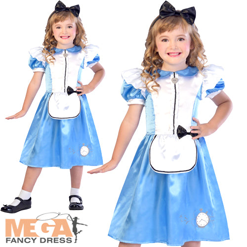 Girls Alice Wonderland Fairy Tale World Book Day Fancy Dress Costume