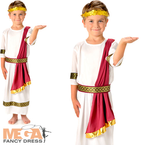 Imperial Roman Emperor Boys Fancy Dress Historical Costume