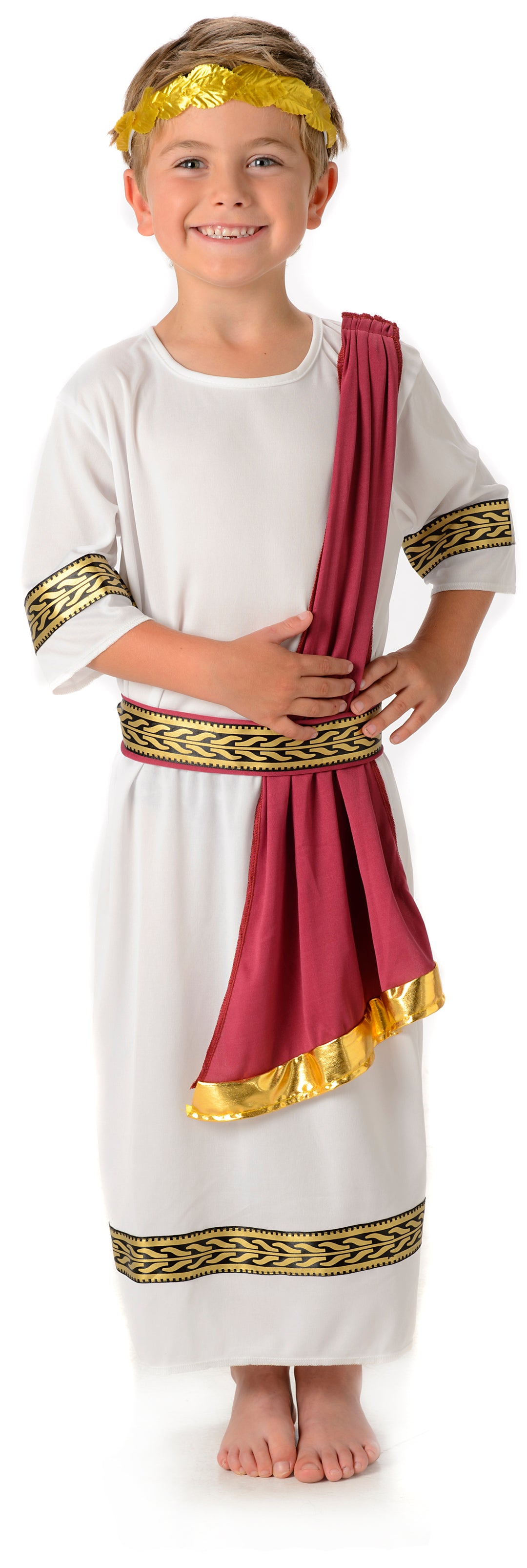 Imperial Roman Emperor Boys Fancy Dress Historical Costume