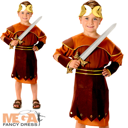 Roman Warrior Boys Fancy Dress Historical Costume