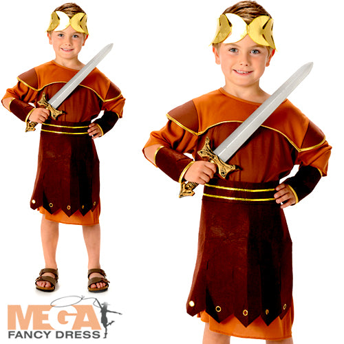 Roman Warrior Boys Fancy Dress Historical Costume