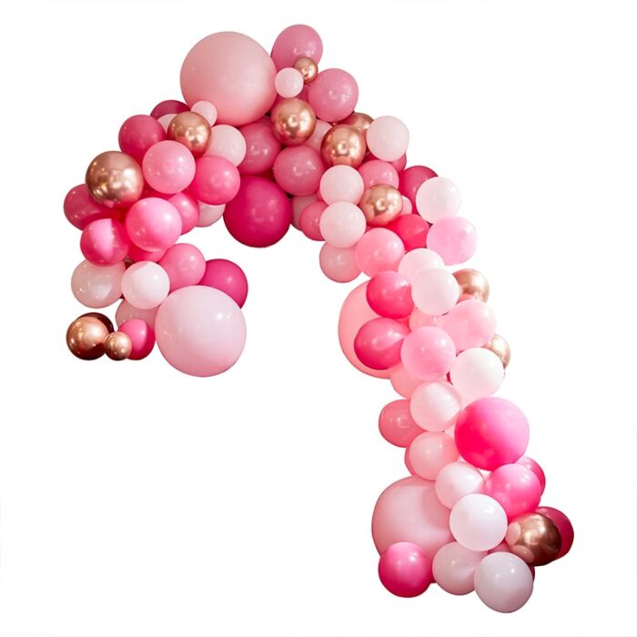 Luxe Pink & Rose Gold Balloon Arch Kit Chic Party Decor