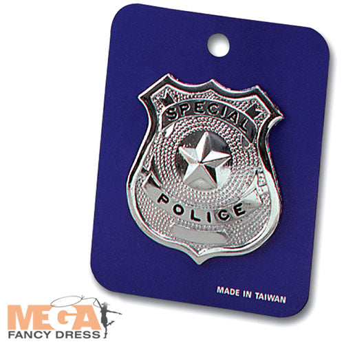 Metal Police Badge Costume Accessory