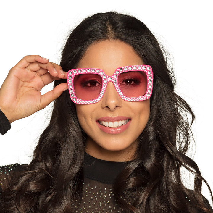 Hot Pink Bling Bling Party Glasses Celebration Accessory