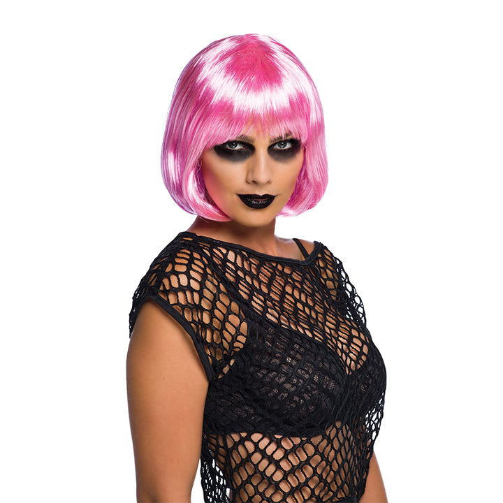 Ladies Elegance Short Pink Bob Glamour Costume Wig