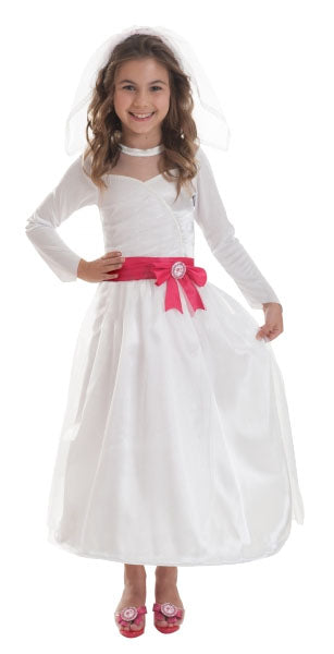 Girls Barbie Bride Wedding Fairytale Costume Outfit