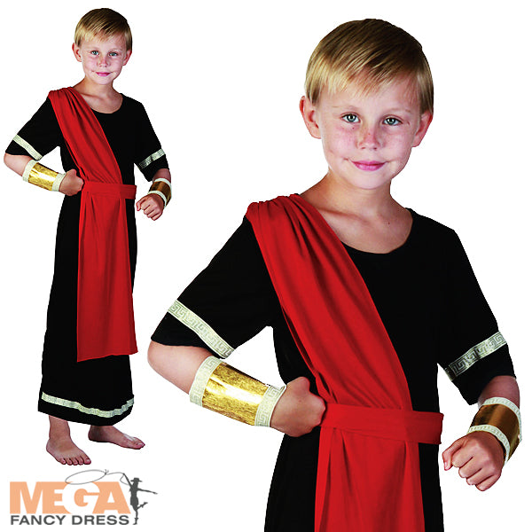 Boys Julius Caesar Ancient Greek Grecian Roman Toga Fancy Dress Costume