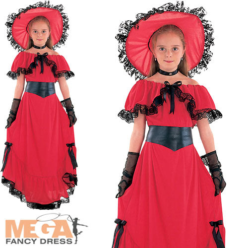 Girls Scarlett O'Hara Wild West Costume