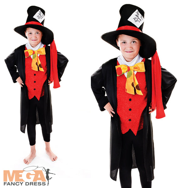 Boys Wonderland Mad Hatter with Hat Book Week Costume