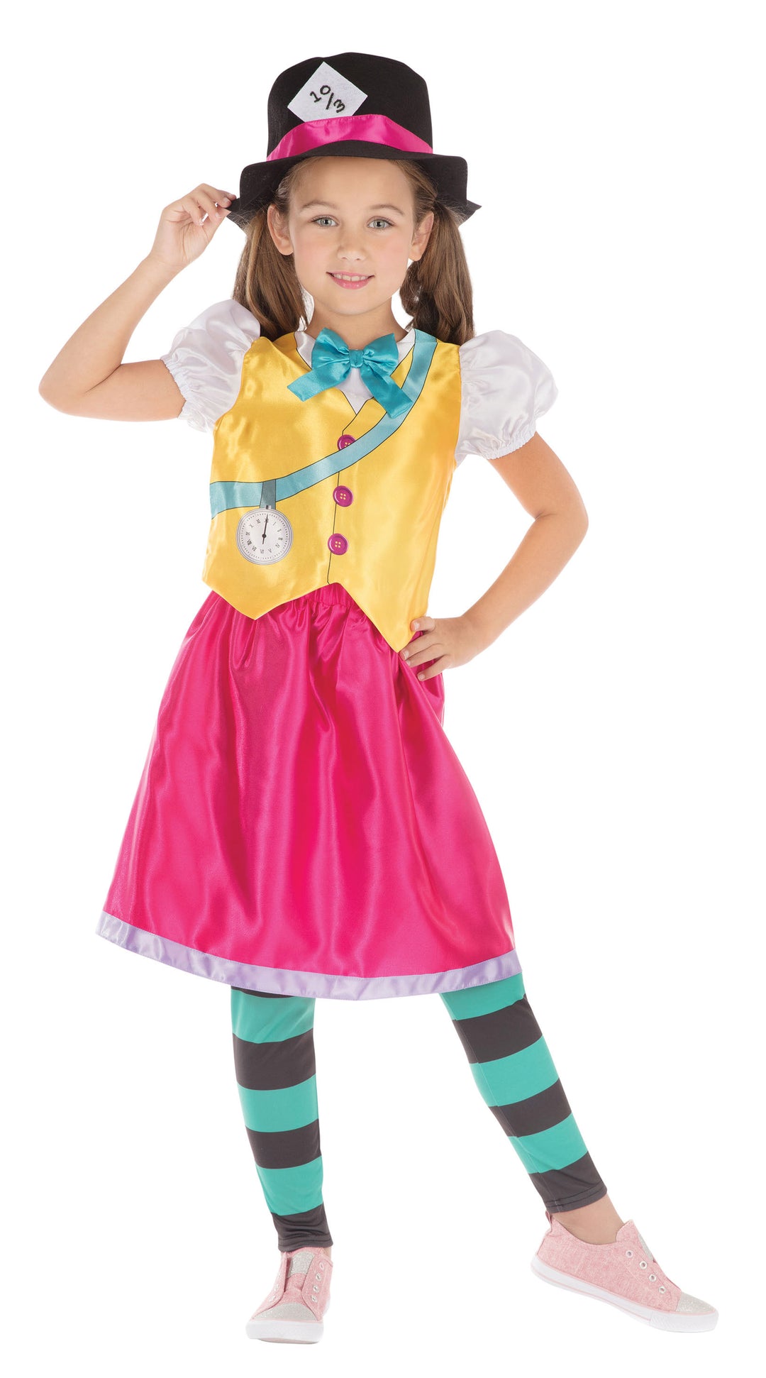 Girls Mad Hatter Wonderland Fairy Tale World Book Day Fancy Dress Costume