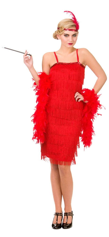 Jazzy Red Flapper Roaring 20s Costume