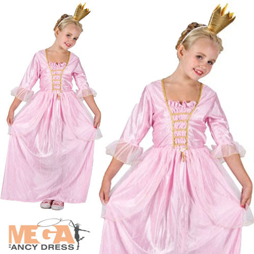 Girls Pretty Pink Princess Fairytale Costume