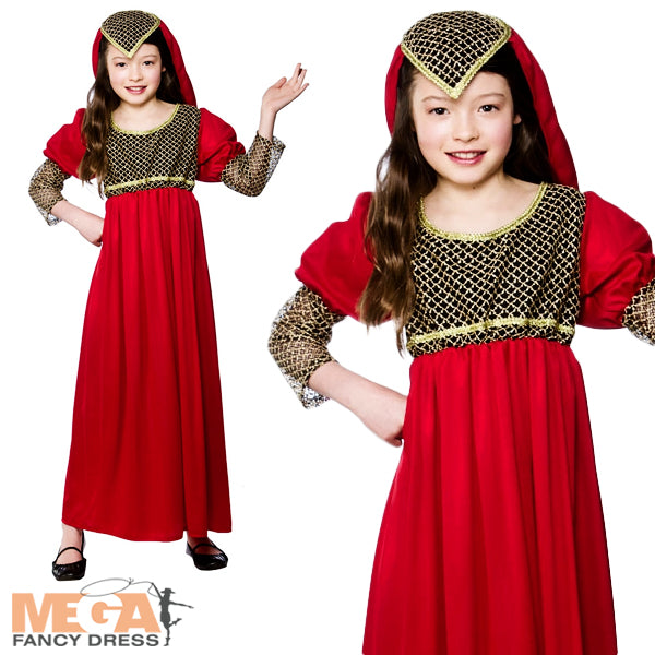 Girls Juliet Medieval Shakespeare Book Week Costume