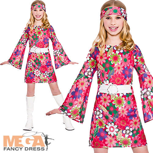Retro Gogo Hippy 60s Girls Costume