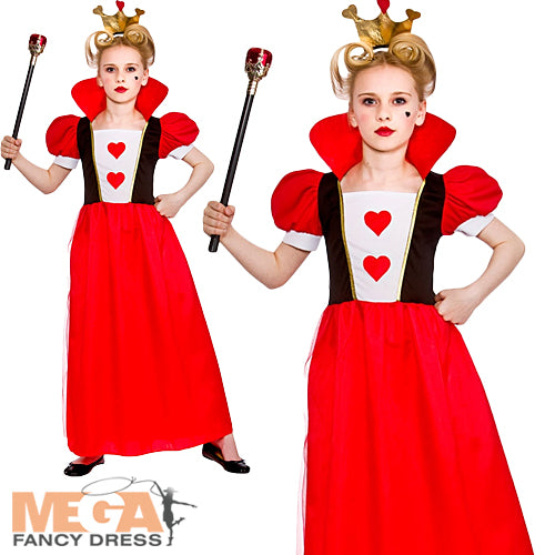 Queen of Hearts Wonderland Girls Costume