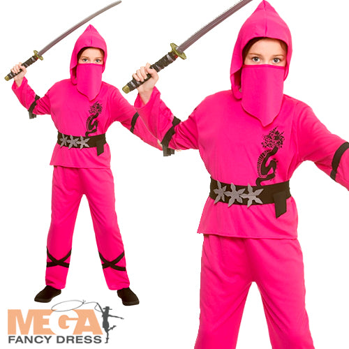 Power Ninja Pink Action Kids Costume