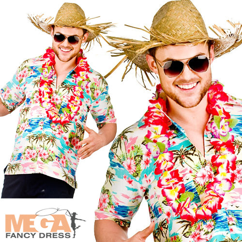 Hawaiian Pink Palm Trees Tropical Shirt Costume