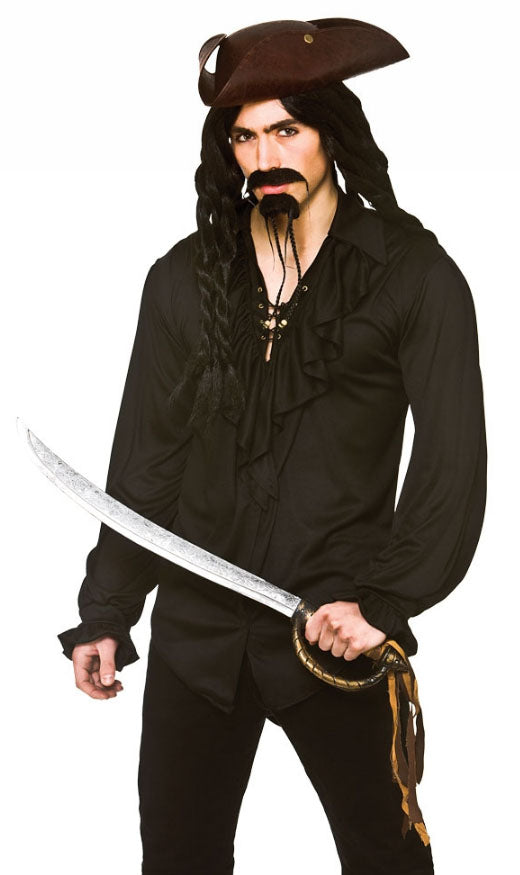 Black Pirate or Vampire Men's Costume Shirt